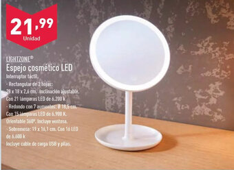 ALDI Espejo cosmético LED oferta