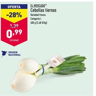 ALDI Cebollas tiernas oferta