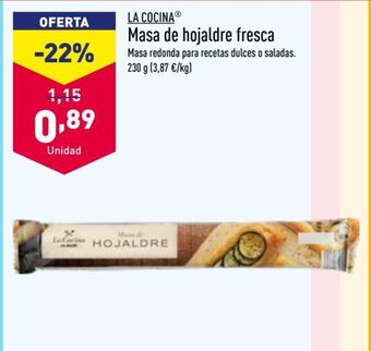 ALDI Masa de hojaldre fresca oferta