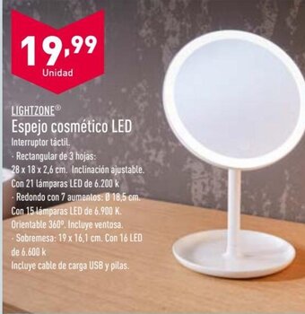 ALDI Espejo cosmético LED oferta