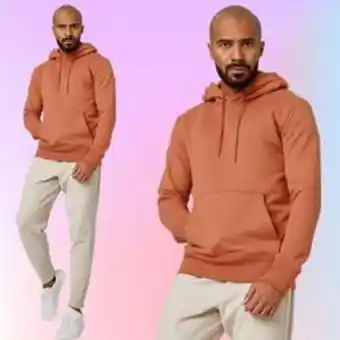 Decathlon Sudadera fitness capucha cuello redondo hombre domyos 500 naranja oferta