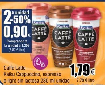 FROIZ Caffe Latte Kaiku Cappuccino, espresso o light sin lactosa 230 ml unidad oferta