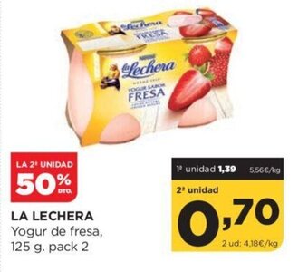 Alimerka La Lechera Yogur de Fresa 125g pack 2 oferta