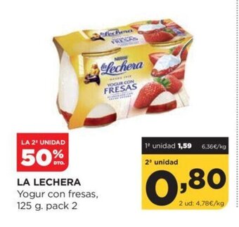 Alimerka La Lechera Yogur con fresas 125 g.pack 2 oferta