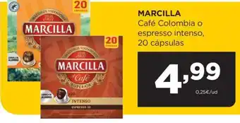 Alimerka Marcilla Café Columbia o Espresso Intenso 20 Capsulas oferta