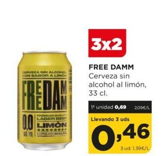 Alimerka Free Damm Cerveza sin alcohol al limón 33 cl oferta