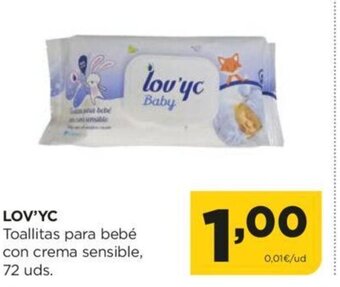 Alimerka Lov'Yc toallitas para bebe con crema sensible oferta