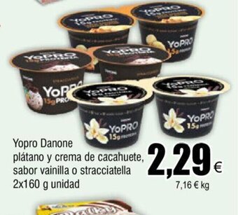 FROIZ Yopro danone platano y crema de cacahuete sabor vainilla o stracciatella oferta