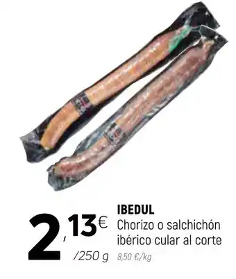 Coviran Ibedul Chorizo o salchichón ibèrico cular al corte 250g oferta