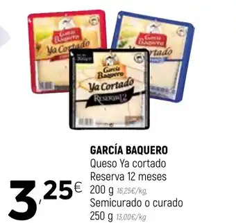 Coviran García Baquero Queso Ya cortado Reserva 12 meses 200g, Semicurado o curado 250g oferta