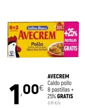 Coviran Avecrem Caldo pollo 8 pastillas + 25% Gratis oferta