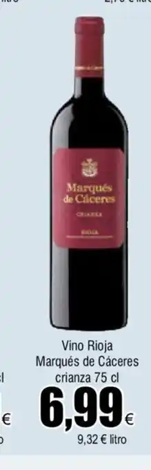 FROIZ Vino rioja marques de caceres crianzs 75cl oferta