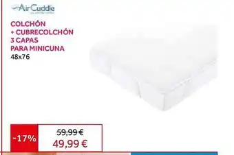Prénatal Colchón + cubrecolchón 3 capas para minicuna aircuddle oferta
