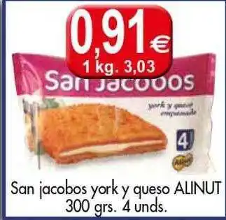 Congelados Copos San jacobos york y queso alinut 4 oferta