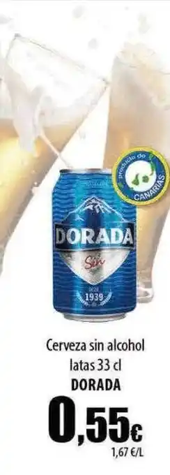 SPAR Lanzarote Cerveza sin alcohol lata dorada oferta