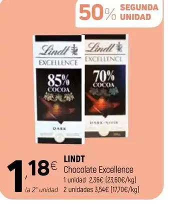 Coviran Lindt Chocolate Excellence 1 unidad, 2,36, 2 unidades 3.54 oferta