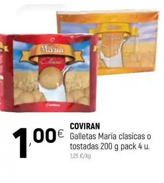 Coviran Coviran Galletas Maria clasicas o tostadas 200g pack 4u oferta