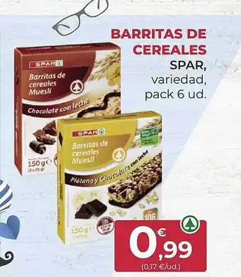 SPAR Gran Canaria Barritas de cereales spar pack 6 oferta