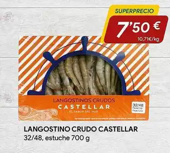 Minymas Langostino crudo castellar 32-48, estuche oferta