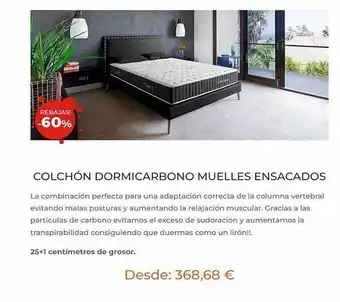 Dormitienda Colchón dormicarbono muelles ensacados oferta