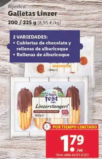 Lidl Alpenfest galletas linzer oferta