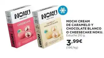 Hipercor Mochi cream de caramelo y chocolate blanco o cheesecake noku oferta