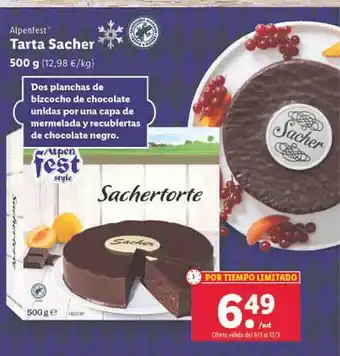 Lidl Alpenfest tarta sacher oferta