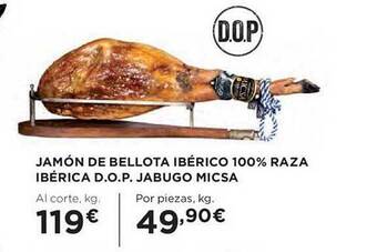 Hipercor Jamón de bellota ibérico 100% raza ibérica d.o.p. jabugo micsa oferta