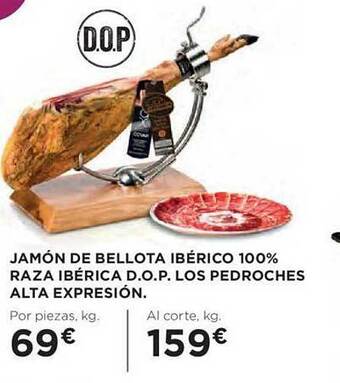Hipercor Jamón de bellota ibérico 100% raza ibérica d.o.p. los pedroches alta expresión oferta