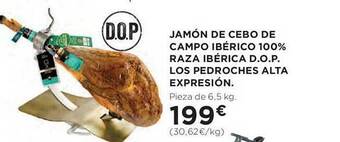 Hipercor Jamón de cebo de campo ibérico 100% raza ibérica d.o.p. los pedroches alta expresión oferta