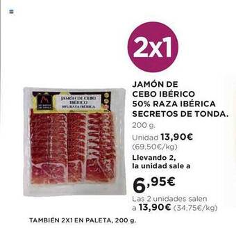 Hipercor Jamón de cebo ibérico 50% raza ibérica secretos de tonda oferta