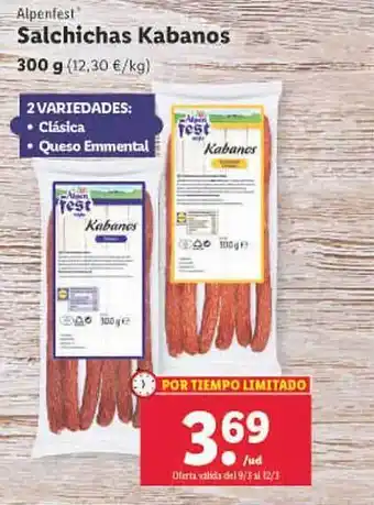 Lidl Alpenfest salchichas kabanos oferta