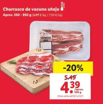 Lidl Churrasco de vacuno añojo oferta
