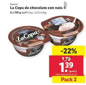 Lidl Danone la copa de chocolate con nata oferta