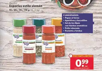 Lidl Alpenfest especias estilo alemán oferta