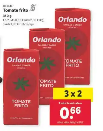 Lidl Orlando tomate frito oferta