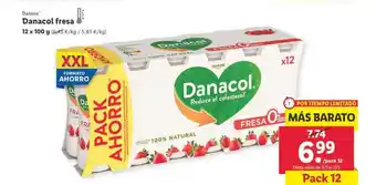 Lidl Danone danacol fresa oferta