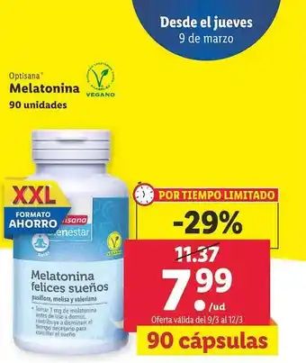 Lidl Optisana melatonina oferta