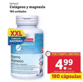 Lidl Optisana colágeno y magnesio oferta