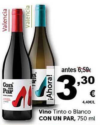 Masymas Vino tinto o blanco con un par oferta