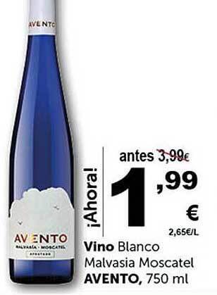 Masymas Vino blanco malvasia moscatel avento oferta