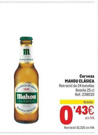Makro Cerveza mahou clásica oferta