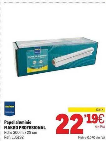 Makro Papel aluminio makro professional oferta
