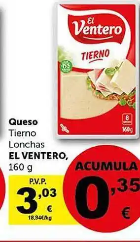 Masymas Queso tierno lonchas el ventero oferta