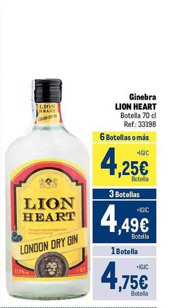 Makro Ginebra lion heart oferta