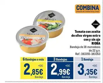 Makro Tomate con aceite de oliva virgen extra con y sin ajo rioba oferta