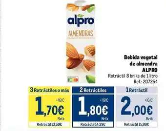 Makro Bebida vegetal de almendra alpro oferta