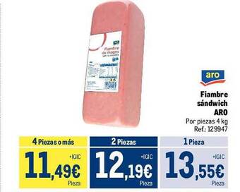 Makro Fiambre sándwich aro oferta