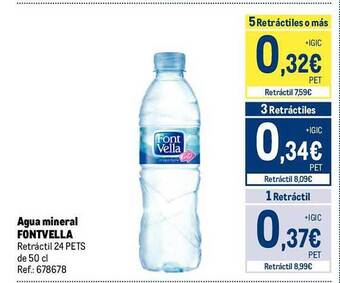 Makro Agua mineral fontvella oferta