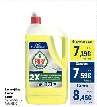 Makro Lavavajillas limón fairy oferta
